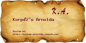 Korpás Arnolda névjegykártya